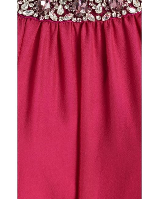 Miss Sohee Red Exclusive Embellished Silk Caftan Dress