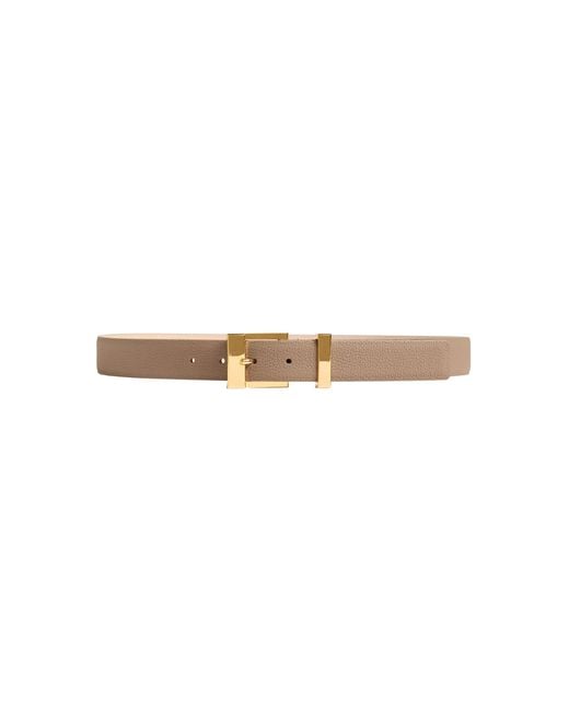 Khaite Brown Manhattan Pebbled Leather Belt