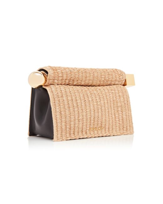 Jacquemus Natural The Rond Carré Raffia Clutch