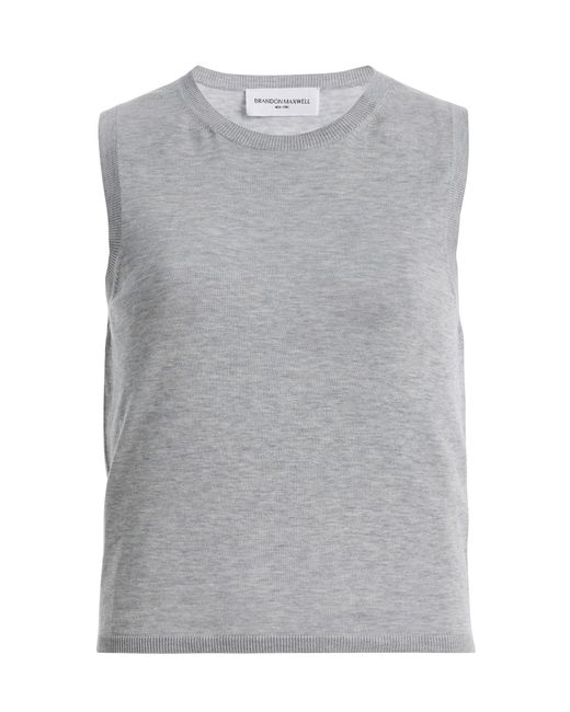 Brandon Maxwell Gray The Elle Featherweight Silk-Cotton Tank Top
