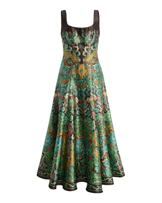 ALÉMAIS Green Charlotte Satin Gown