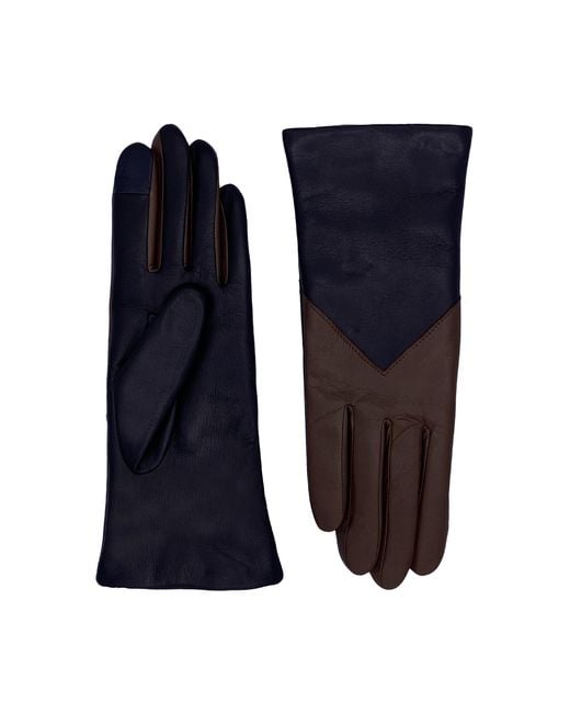 Agnelle Blue Leather Gloves