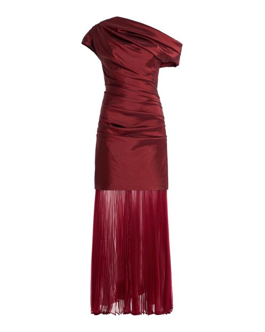 Jonathan Simkhai Red Exclusive Ammalie Organza-trimmed Taffeta Midi Dress