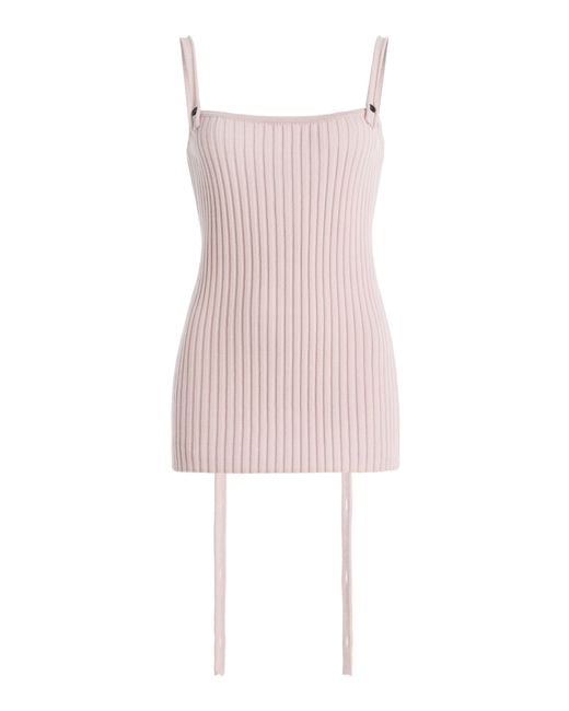 AISLING CAMPS Pink Convertible Wool Tank Top