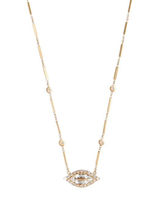 Jacquie Aiche Blue 14K Aquamarine Diamond Necklace