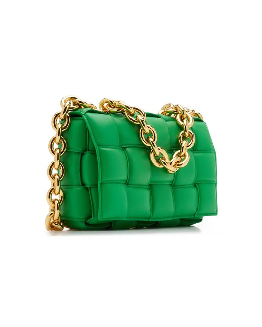 Bottega Veneta Green The Chain Padded Cassette Leather Bag