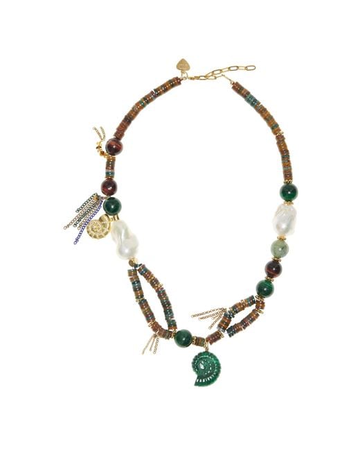 Joie Metallic Shell-Shocked 18K-Stone Necklace