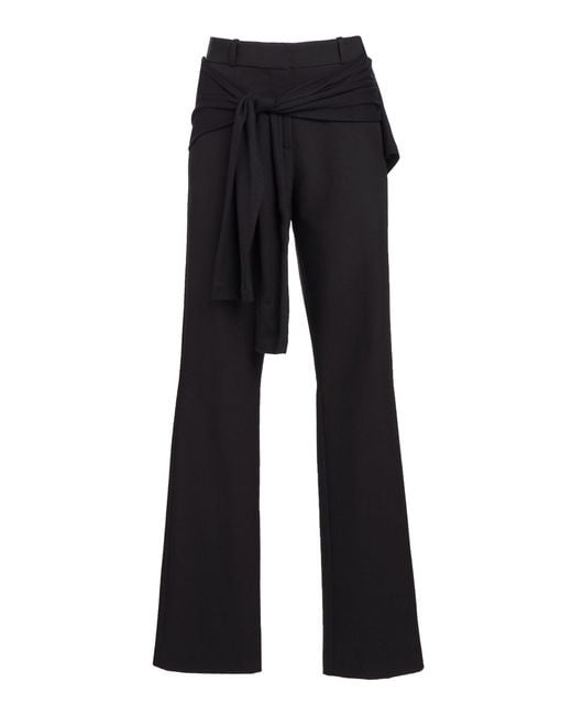 Coperni Black Jersey Wrap Pants