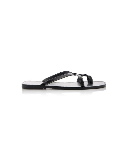 The Row Black Link Leather Sandals
