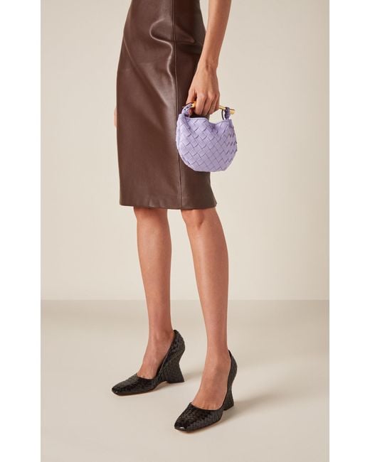 Bottega Veneta Black Squared Toe Leather Pumps