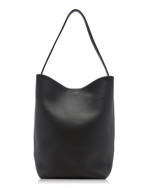 The Row Black Large Park N/s Leather Tote Bag