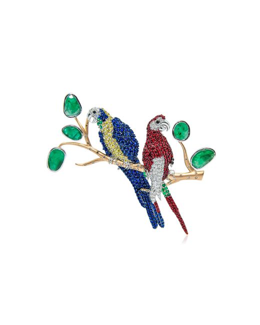 Ashna Mehta Blue Love Birds 18K Diamond Bag Charm