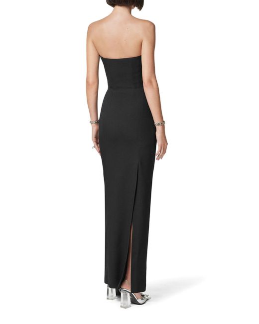 Versace Black Strapless Bonded-crepe Gown