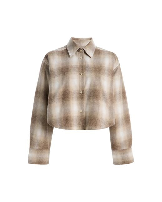Citizens of Humanity Natural Ana Cropped Cotton Plaid Shirt
