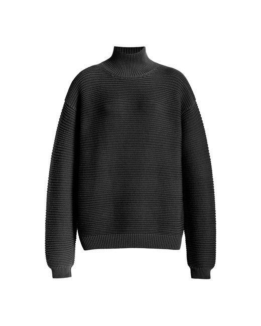 Brandon Maxwell Black The Charlie Ribbed Knit Wool Sweater