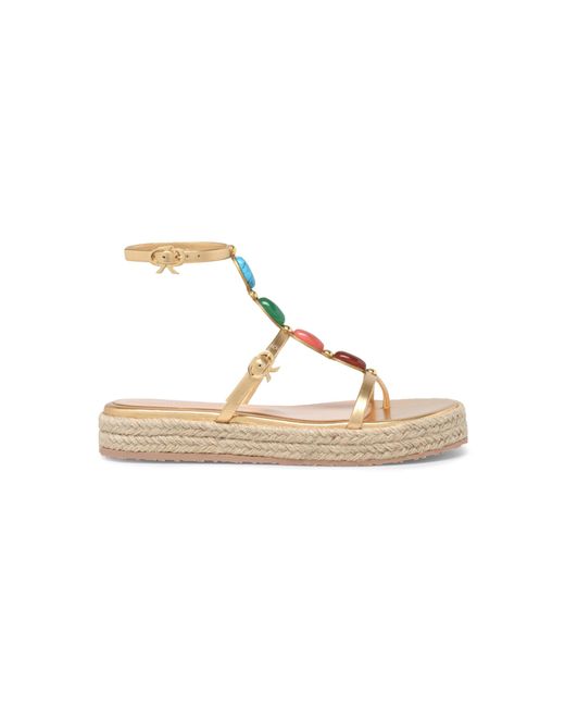 Gianvito Rossi Metallic Shanti Beach Leather Sandals