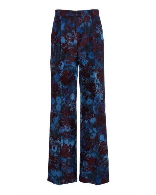 Dries Van Noten Blue Portias Wool-Silk Tailored Trousers