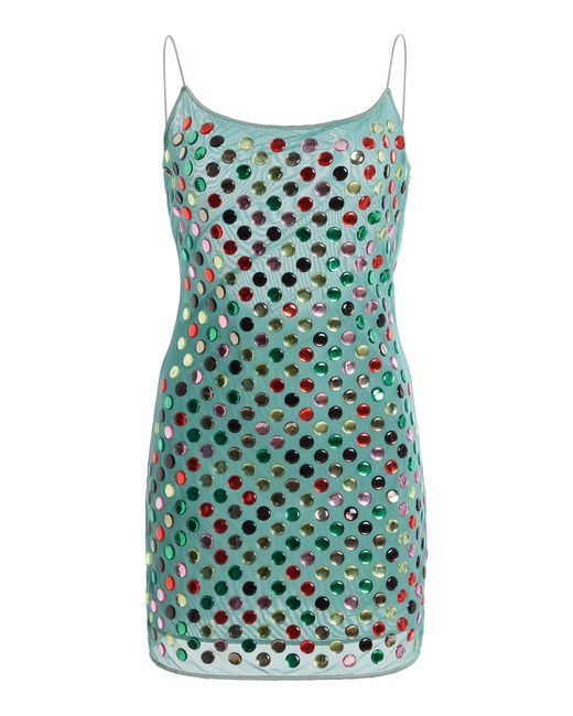 Oseree Green Bubble Mini Dress