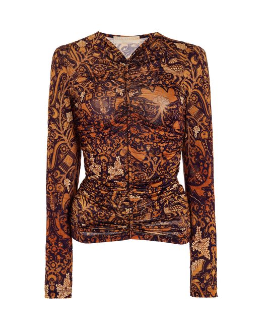 Ulla Johnson Eileen Ruched Top in Brown | Lyst UK