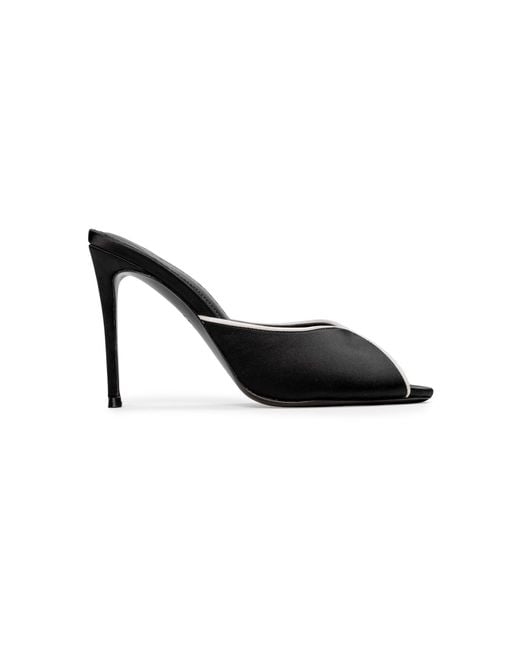 Black Suede Studio Black Amelia Satin Mules