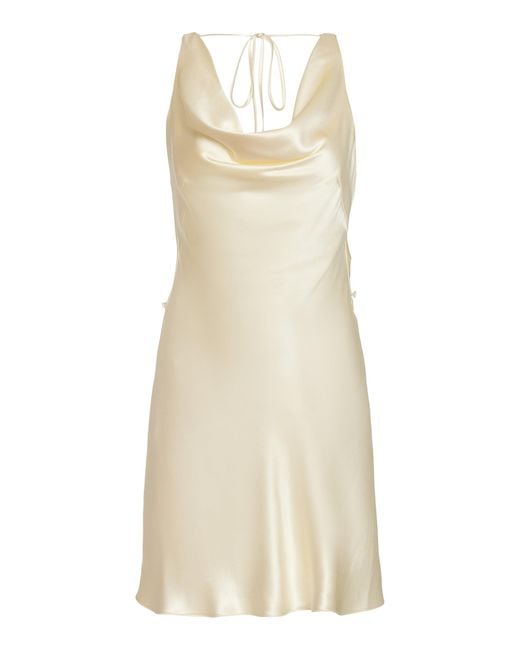 Mirror Palais Natural Cowl Mini Dress