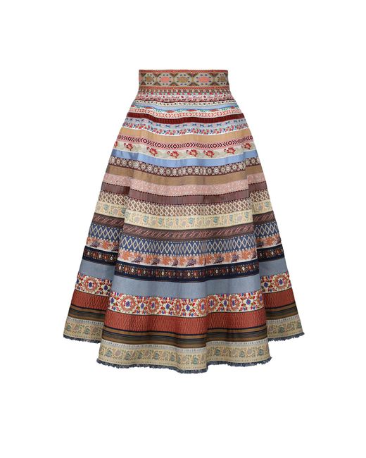 Lena Hoschek Multicolor Original Ribbon Cotton-Blend Midi Skirt
