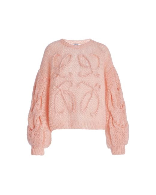 Loewe Pink Anagram-knit Mohair Sweater