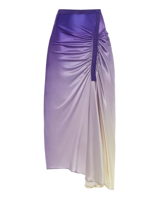Christopher Esber Purple Asymmetric Ombré Silk Skirt