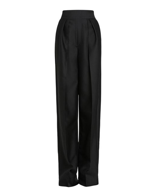 Maticevski Black Reason Relaxed Wool-Silk Trousers