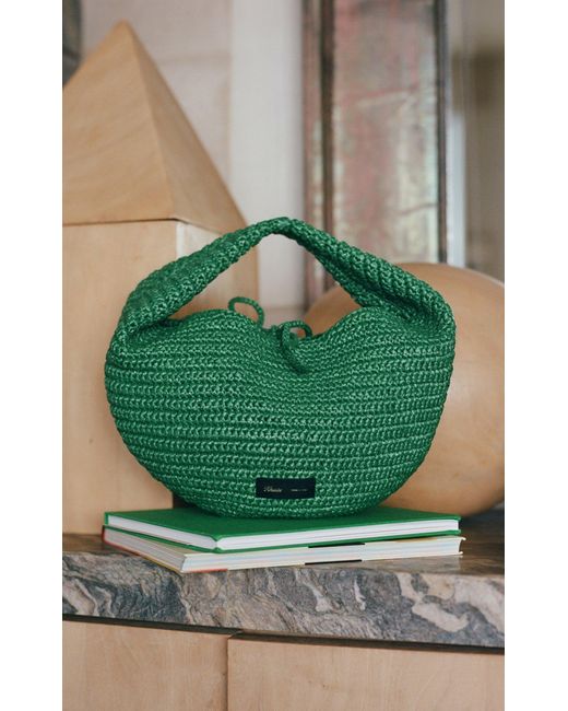 Khaite Green Olivia Medium Raffia Hobo Bag