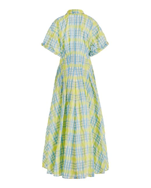 Rosie Assoulin Green Jolly 'oliday Printed Cotton-linen Shirt Dress