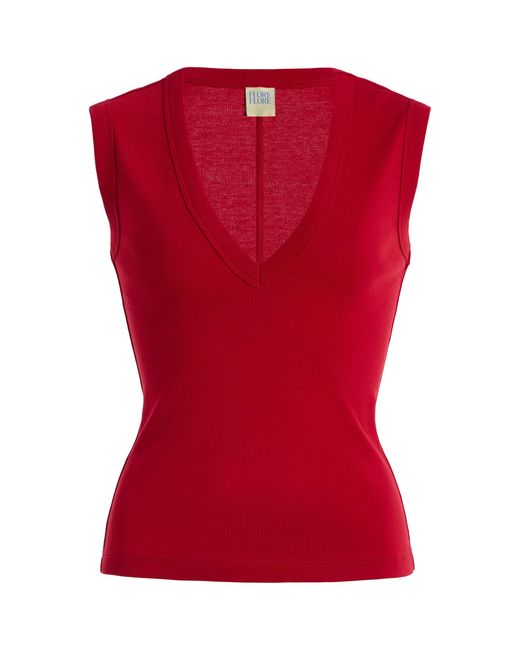 Flore Flore Red Dewi Cotton Tank Top