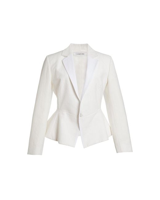 Lanvin White Cotton-Blend Basque Jacket
