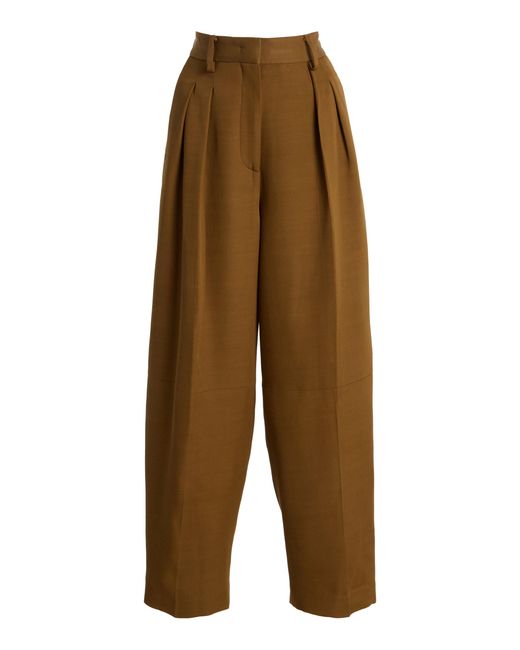 Altuzarra Green Dash Twill Barrel-Leg Pants
