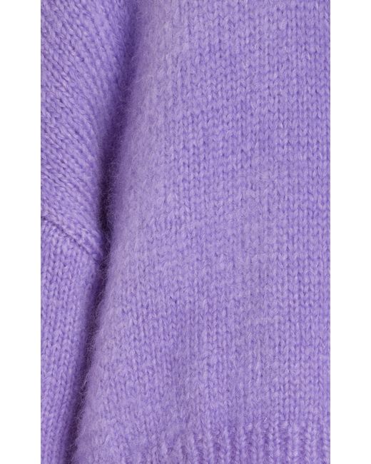 Michael Kors Purple Brush Mohair-silk Sweater