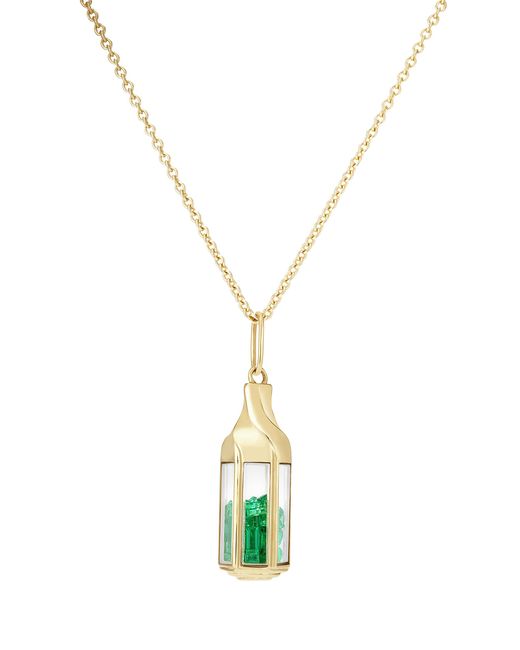 Moritz Glik Metallic 18K Farol Necklace Emerald