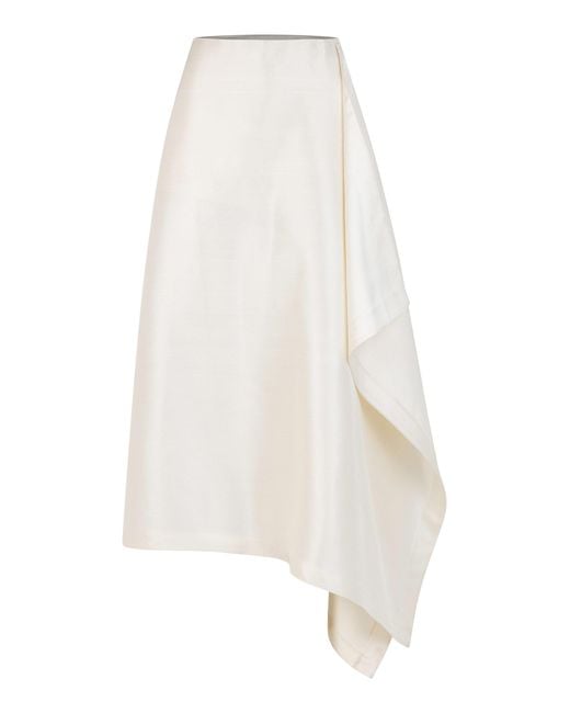 Heirlome White Mel Draped Silk Crepe Skort