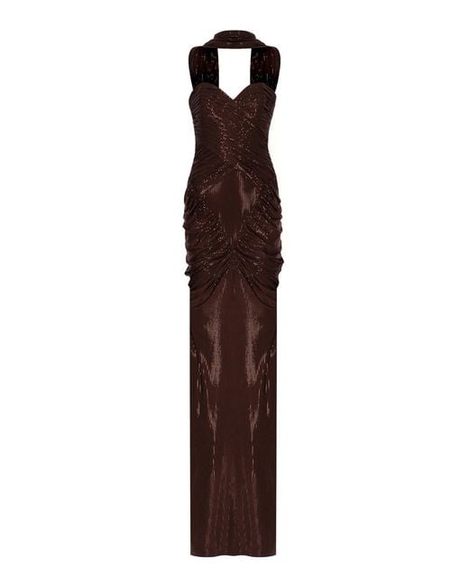 The New Arrivals Ilkyaz Ozel Samsara Ruched Jersey Maxi Dress in Purple |  Lyst