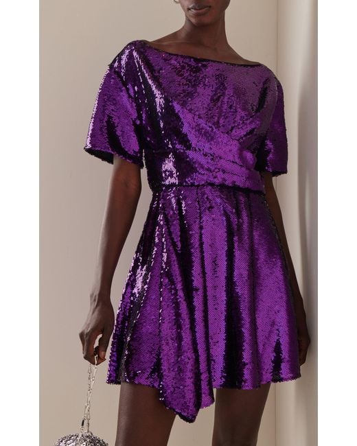 Del Core Purple Exclusive Sequin Mini Dress