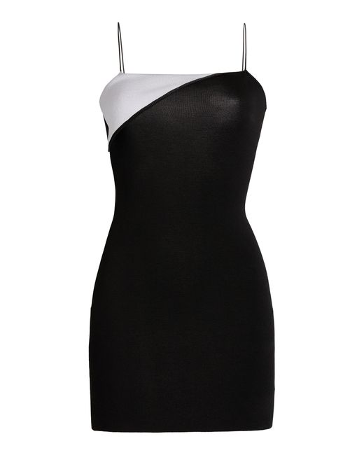 Jacquemus Black Aro Asymmetric Fold-over Mini Dress