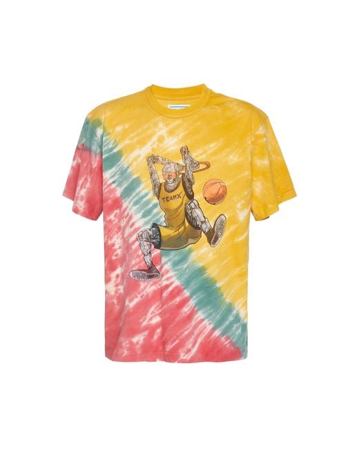 Just Don Multicolor Dunking Robot Tie-dyed Cotton T for men
