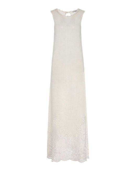 Erdem White Organic Cotton Midi Dress