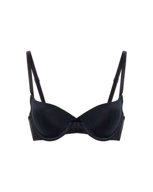 Fleur du Mal Black Satin Luxe Balconette Bra