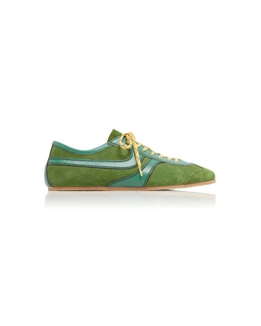 Dries Van Noten Green Suede Sneakers