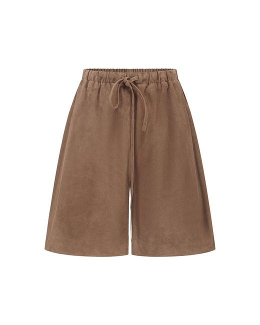 Into The East Brown Leather Shorts