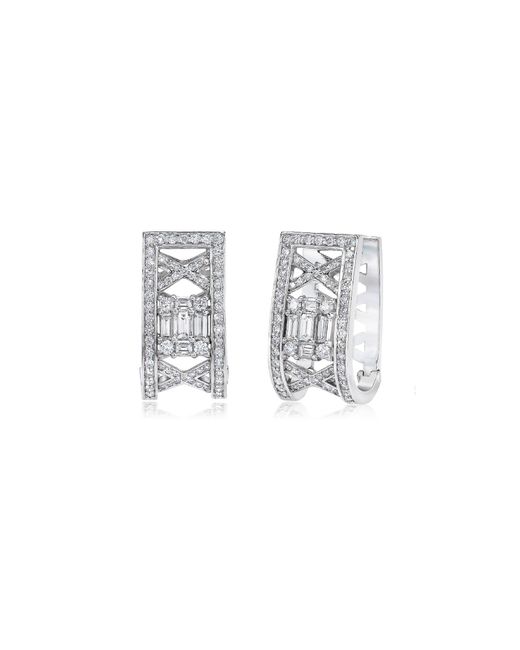 Mindi Mond New York White Clarity 18K Lattice Diamond Earrings