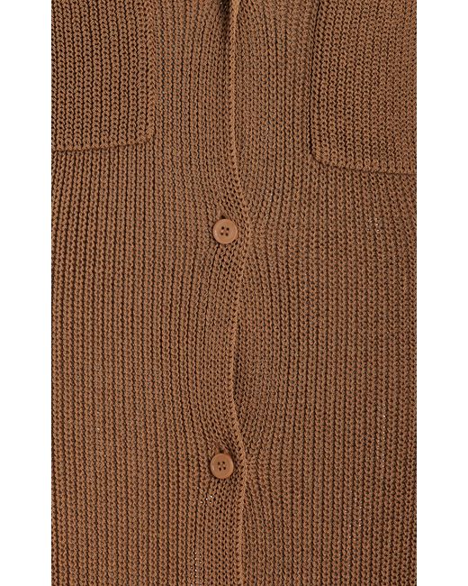 AYA MUSE Brown Agos Cotton-blend Knit Jacket