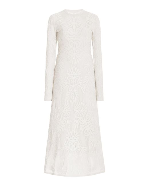 Ulla Johnson Angelica Lace Midi Dress in White | Lyst