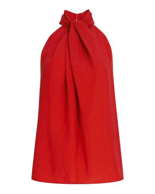 Silvia Tcherassi Red Shela Twisted Crepe Top