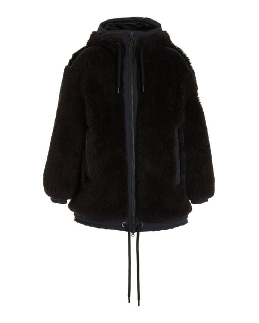 Toni Sailer Ellison Hooded Wool-blend Teddy Jacket in Black | Lyst
